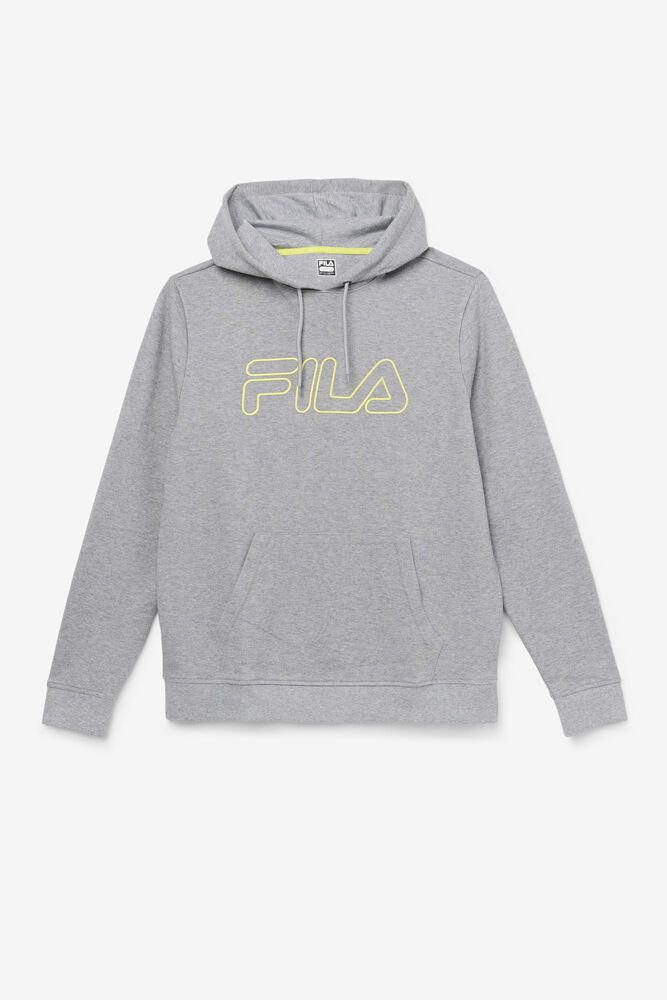 Fila Hoodie Leonidas Mens Grey - India ASX-386105